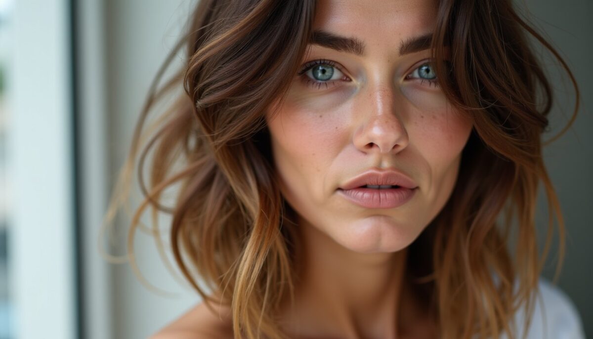 Adoptez le style élégant : coupe mi-longue dégradée effilée avec frange pour femmes