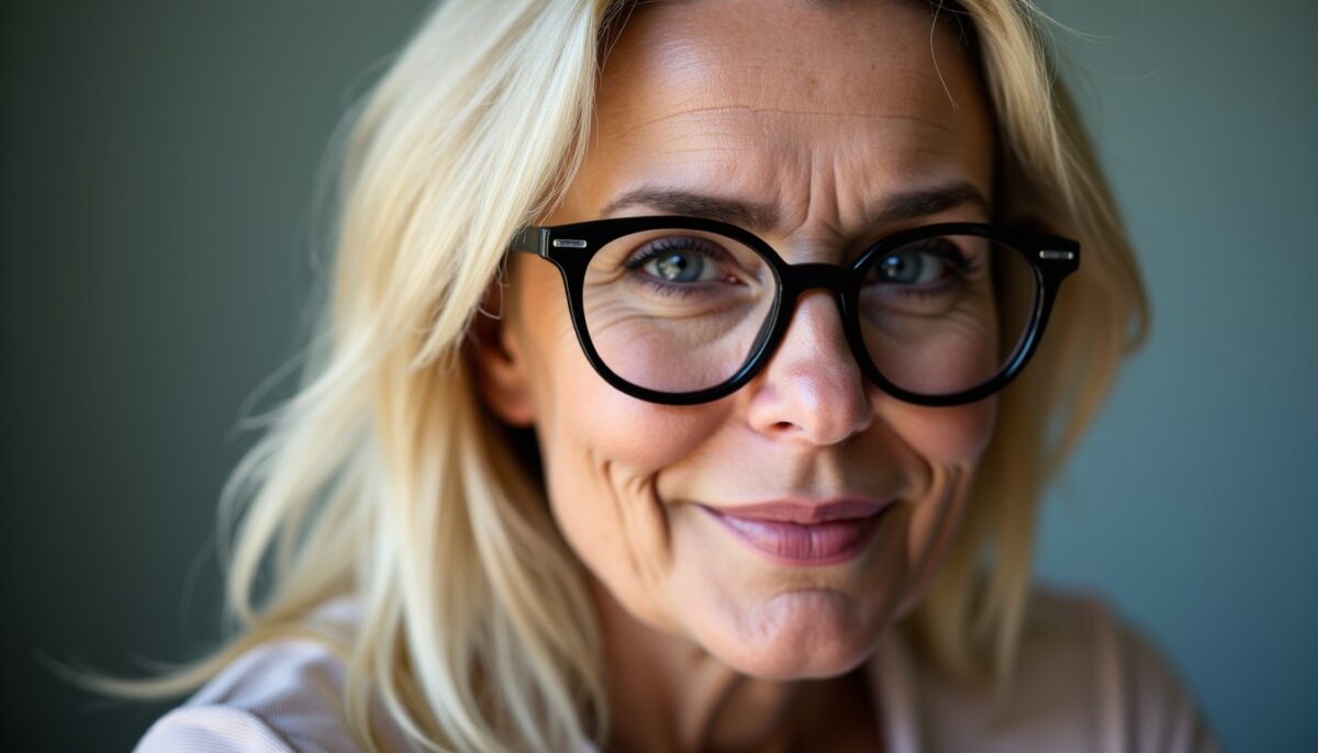 Coiffures élégantes pour femmes de 50 ans portant des lunettes et ayant des cheveux fins