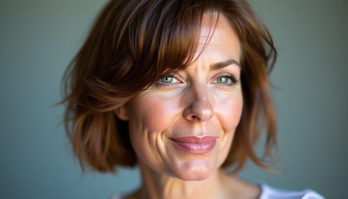 Styles de coupes mi-longues dégradées avec frange effilée pour sublimer les cheveux à 60 ans